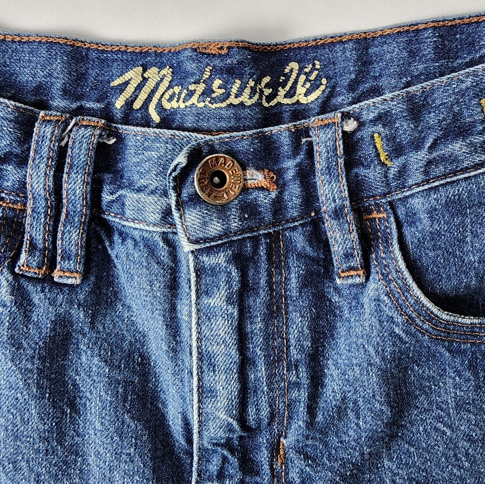 Madewell Raw Hem Cut Off Mid-rise Meduim Wash Denim Jean Shorts - Picture 3 of 8